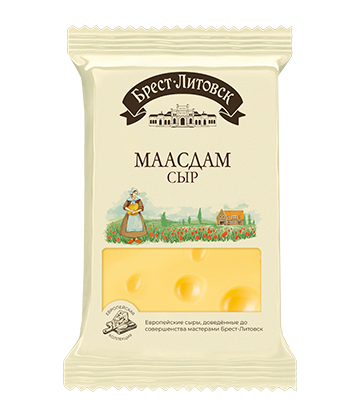 Сыр полутвердый "Брест-Литовск Маасдам"