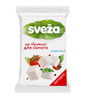 Сыр творожный "Белый" для салата сливочный