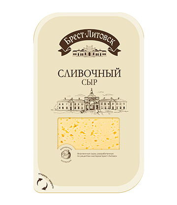 Сыр полутвердый "Брест-Литовск Сливочный" слайсер